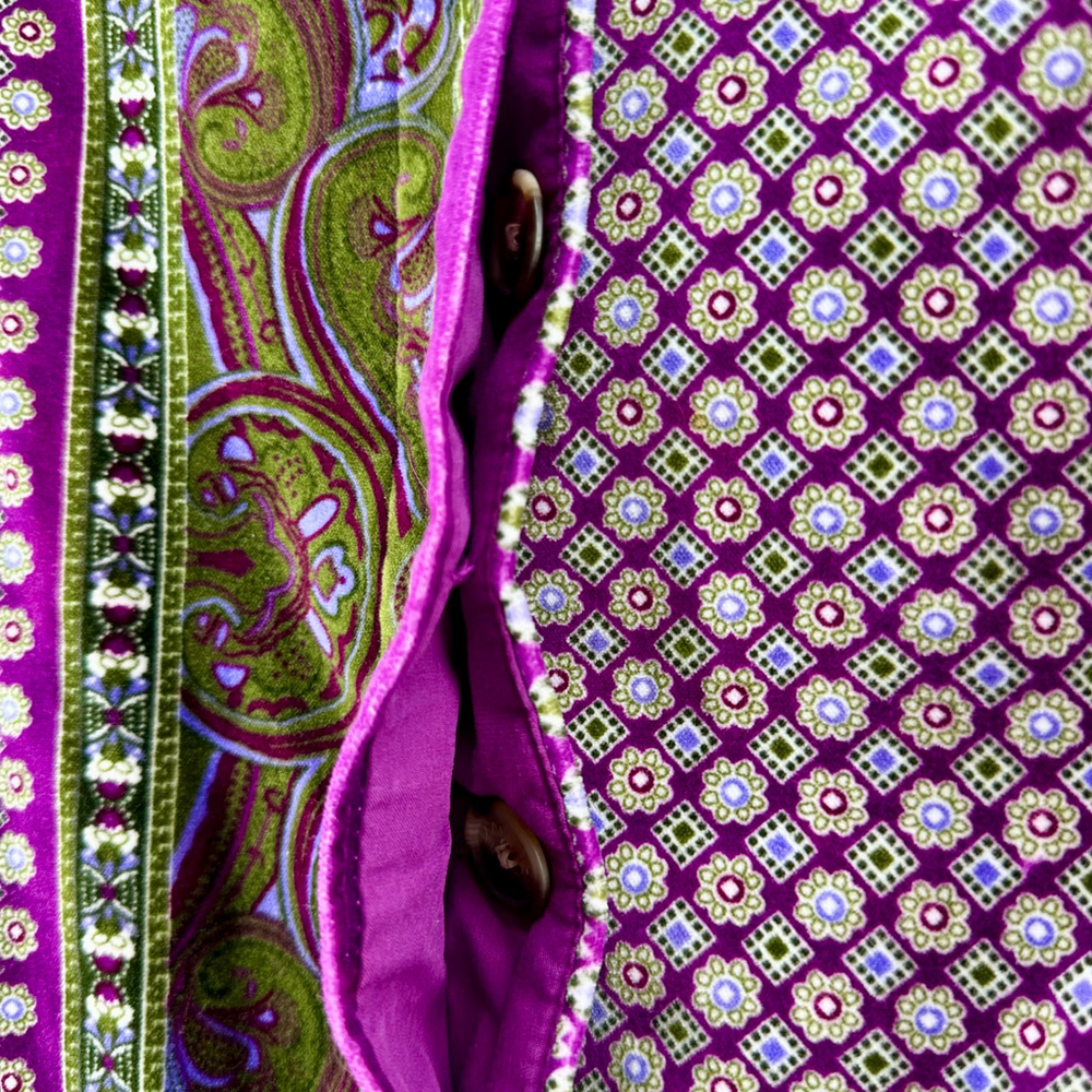 ISAAC MIZRAHI Purple Green VELVET Paisley Blazer Bohemian SUIT JACKET WOMENS M - Picture 9 of 11